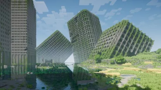 This Minecraft map is straight out of Nier Automata