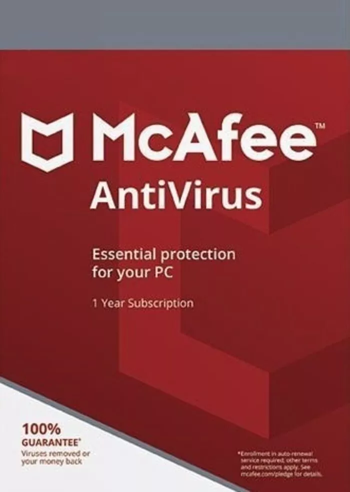  McAfee AntiVirus 1 Year Global Key
