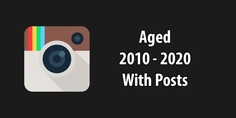 Aged Instagram Accounts 2010 - 2020 with Posts