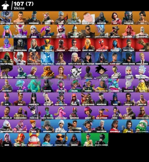 Fortnite Account with 107 Skins Full Access