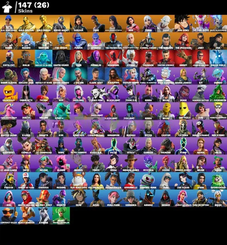 Fortnite Account with 147 Skins Full Access