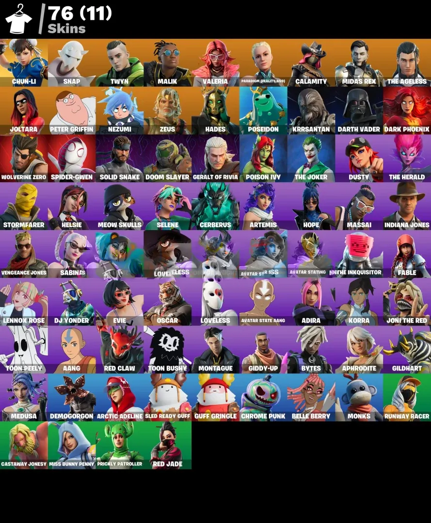 fortnite Account with 76 Skins Full Access